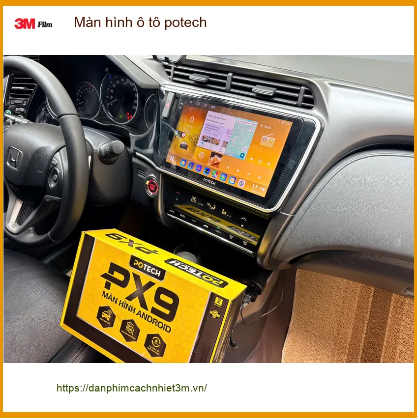 Chú Tùng lắp màn hình ô tô Potech cho Hyundai Accent tại Quận 9 xem bản đồ tiện hơn ảnh thực tế 2