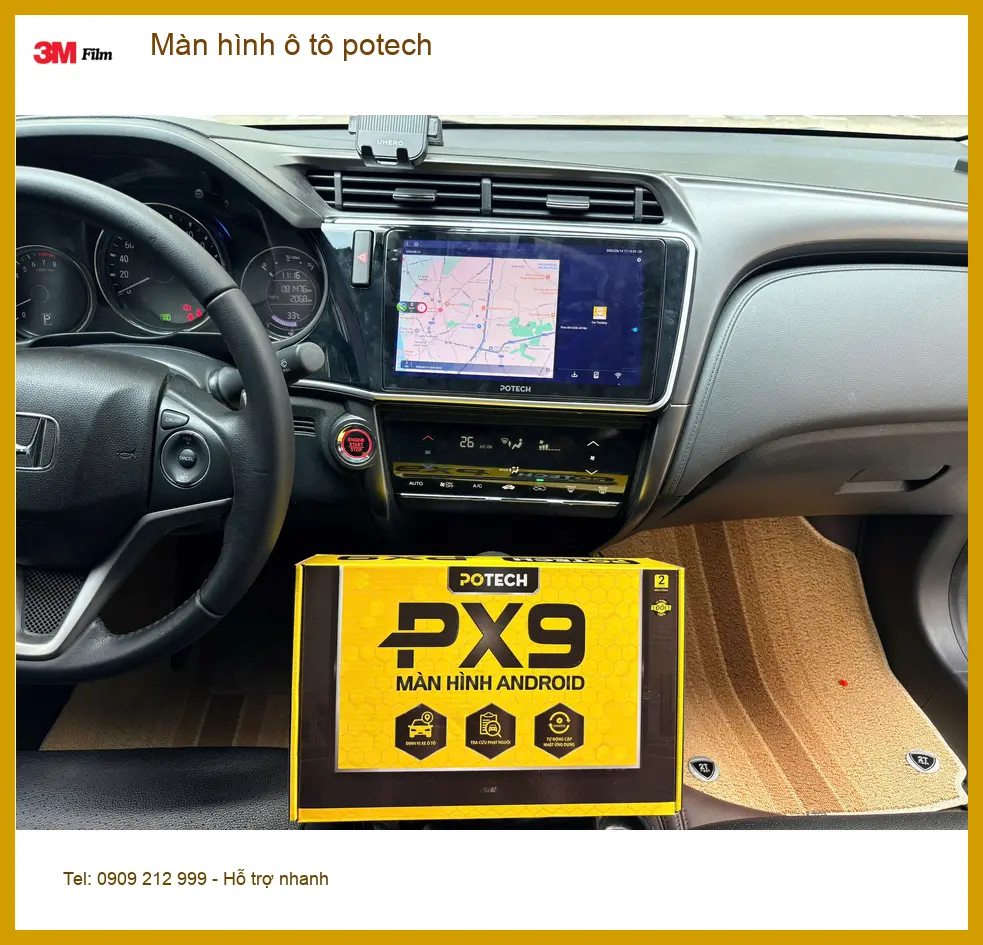 Anh Duy lắp màn hình ô tô Potech cho Hyundai SantaFe tại Cần Giờ để nâng cấp tiện ích ảnh thực tế 4