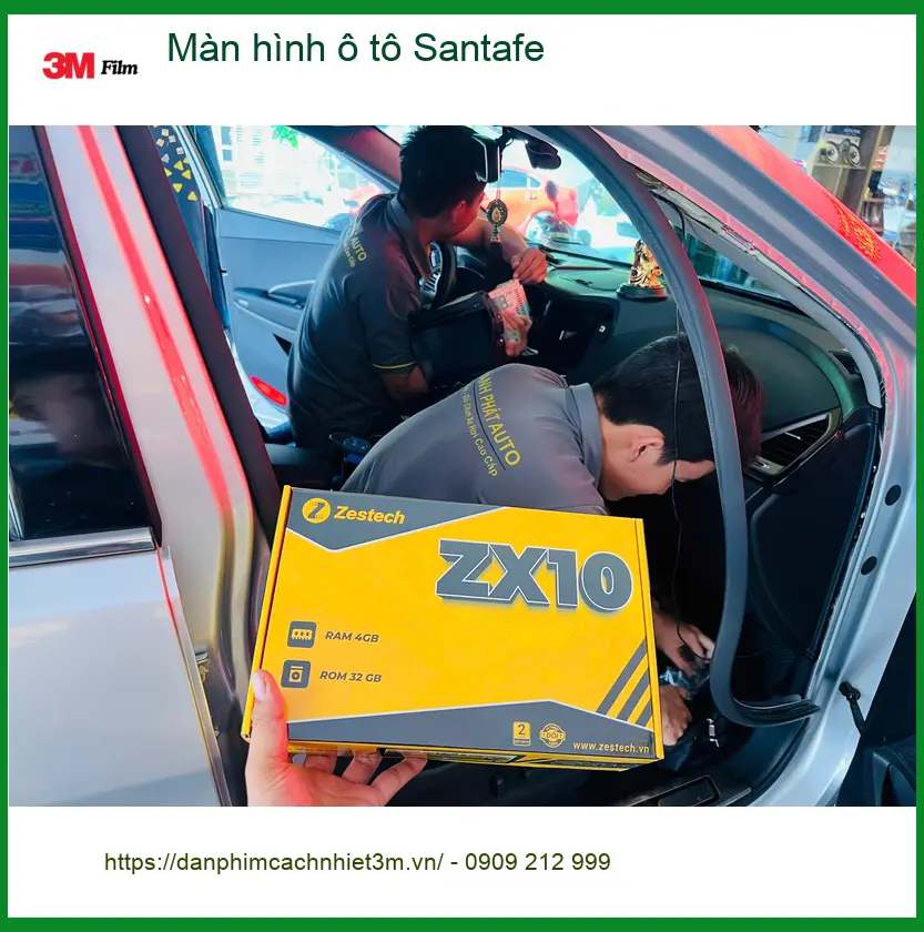 Anh Trọng nâng cấp màn hình ô tô Santafe Quận 10 để trải nghiệm lái xe thêm hiện đại ảnh thực tế 2