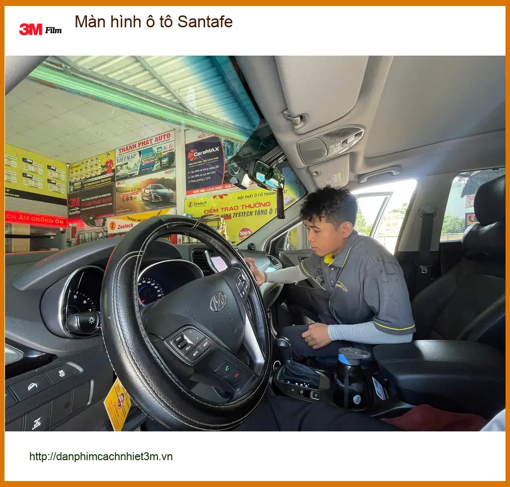 Anh Trọng nâng cấp màn hình ô tô Santafe Quận 10 để trải nghiệm lái xe thêm hiện đại ảnh thực tế 3