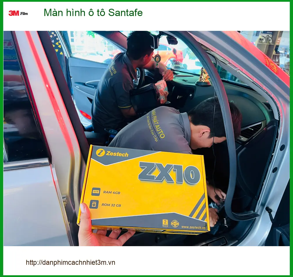 Anh Khải nâng cấp màn hình ô tô Santafe tại Quận Thủ Đức với màn hình Zestech mới