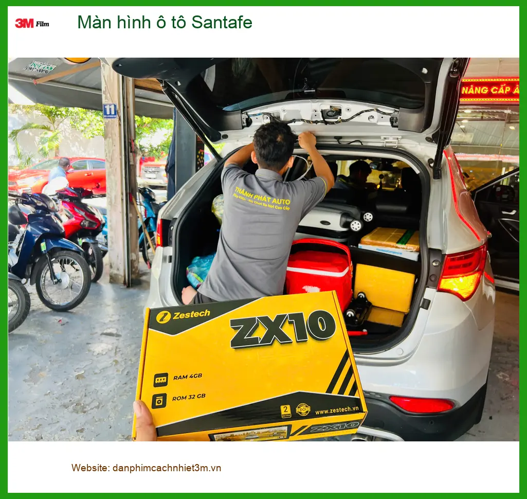 Anh Khải nâng cấp màn hình ô tô Santafe tại Quận Thủ Đức với màn hình Zestech mới ảnh thực tế 2