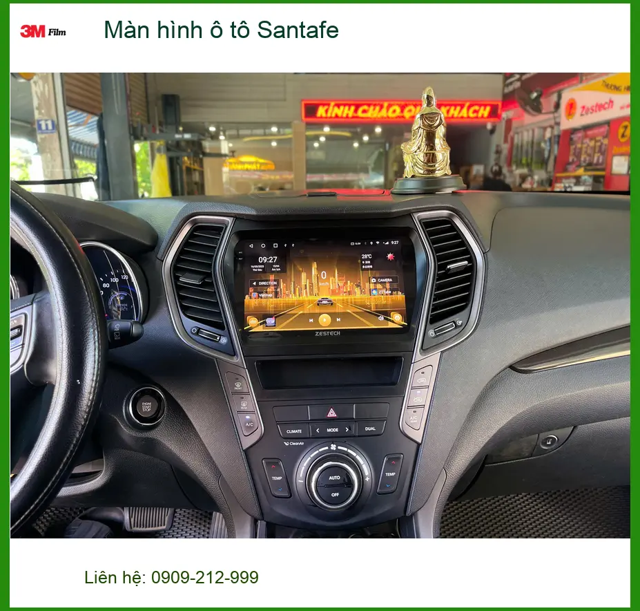 Anh Khải nâng cấp màn hình ô tô Santafe tại Quận Thủ Đức với màn hình Zestech mới ảnh thực tế 3
