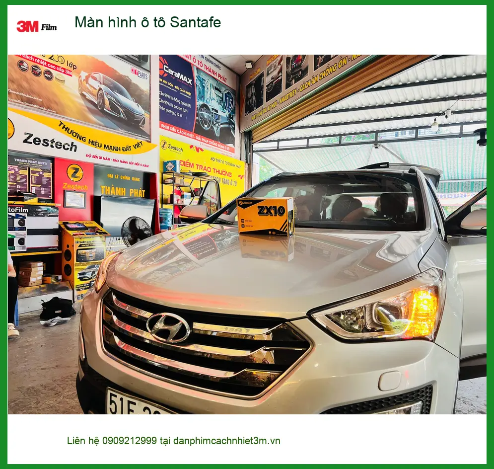 Anh Quang lắp màn hình ô tô Santafe tại Củ Chi để tiện dẫn đường và giải trí ảnh thực tế 4