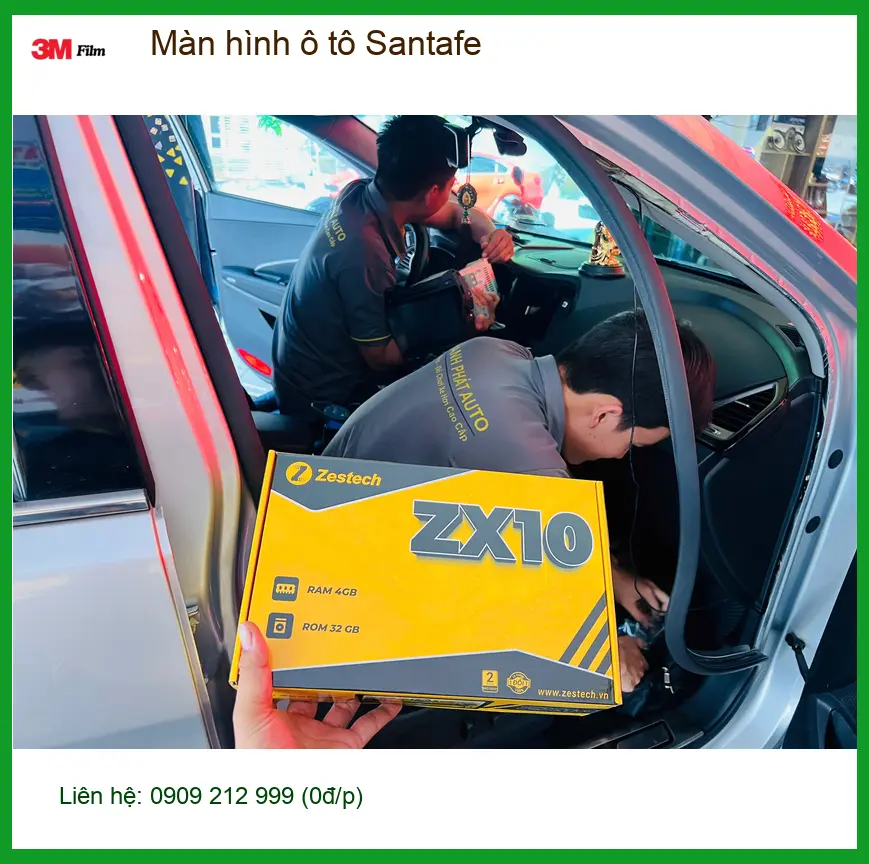 Chị Phương nâng cấp màn hình Android cho Santafe tại Nhà Bè, tiện lợi mọi chuyến đi