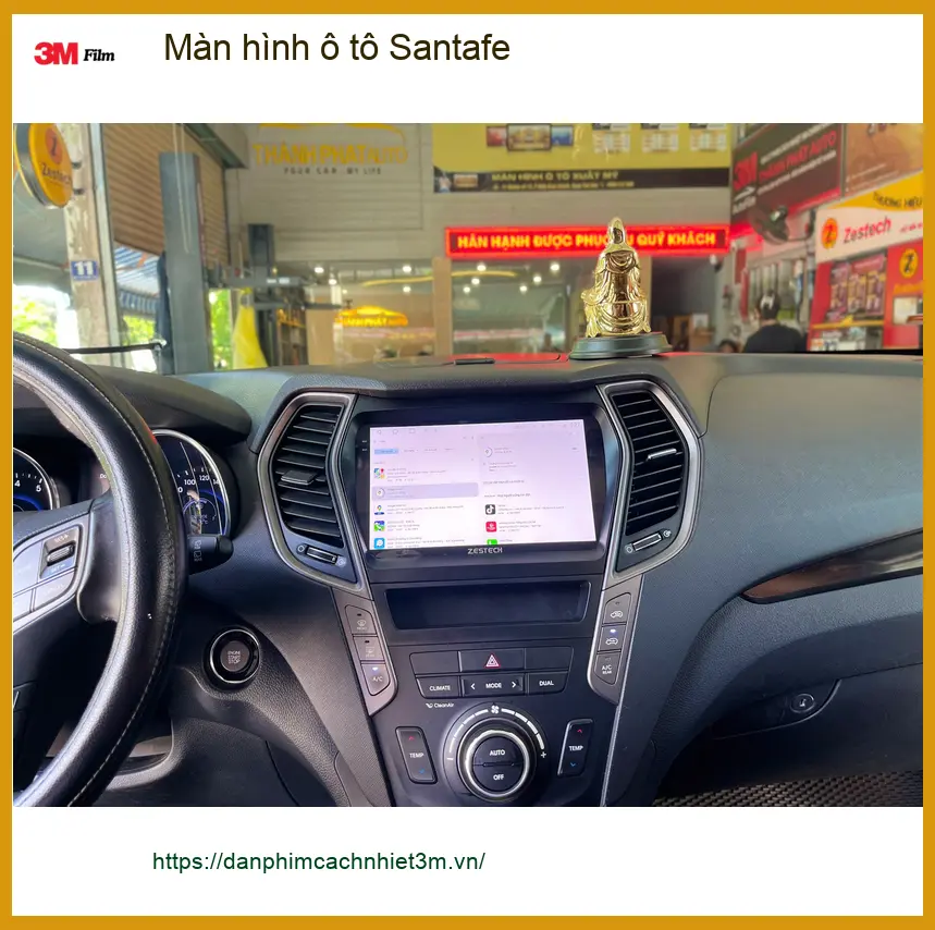 Chị Phương nâng cấp màn hình Android cho Santafe tại Nhà Bè, tiện lợi mọi chuyến đi ảnh thực tế 3