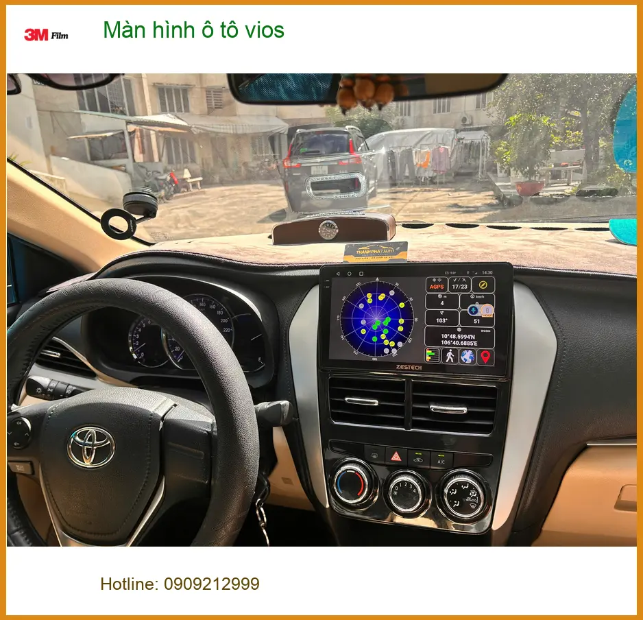 Anh Khải lắp màn hình ô tô Vios tại Hóc Môn vì màn zin quá cũ