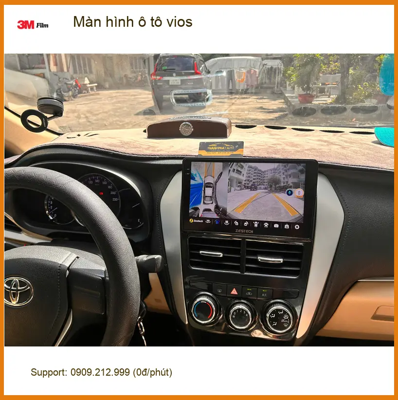 Anh Khải lắp màn hình ô tô Vios tại Hóc Môn vì màn zin quá cũ ảnh thực tế 3