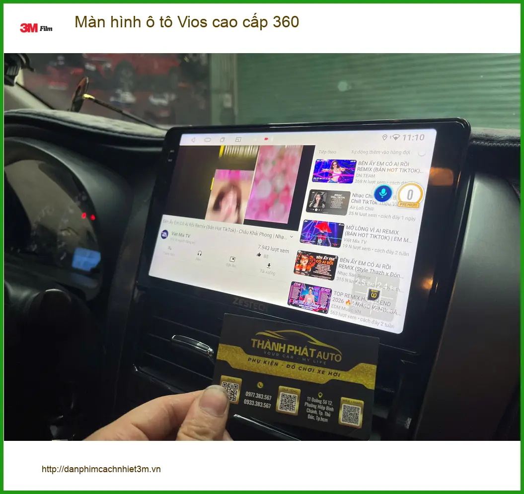 Anh Tấn lắp màn hình ô tô Vios cao cấp 360 tại Quận 9 để tiện theo dõi giao thông