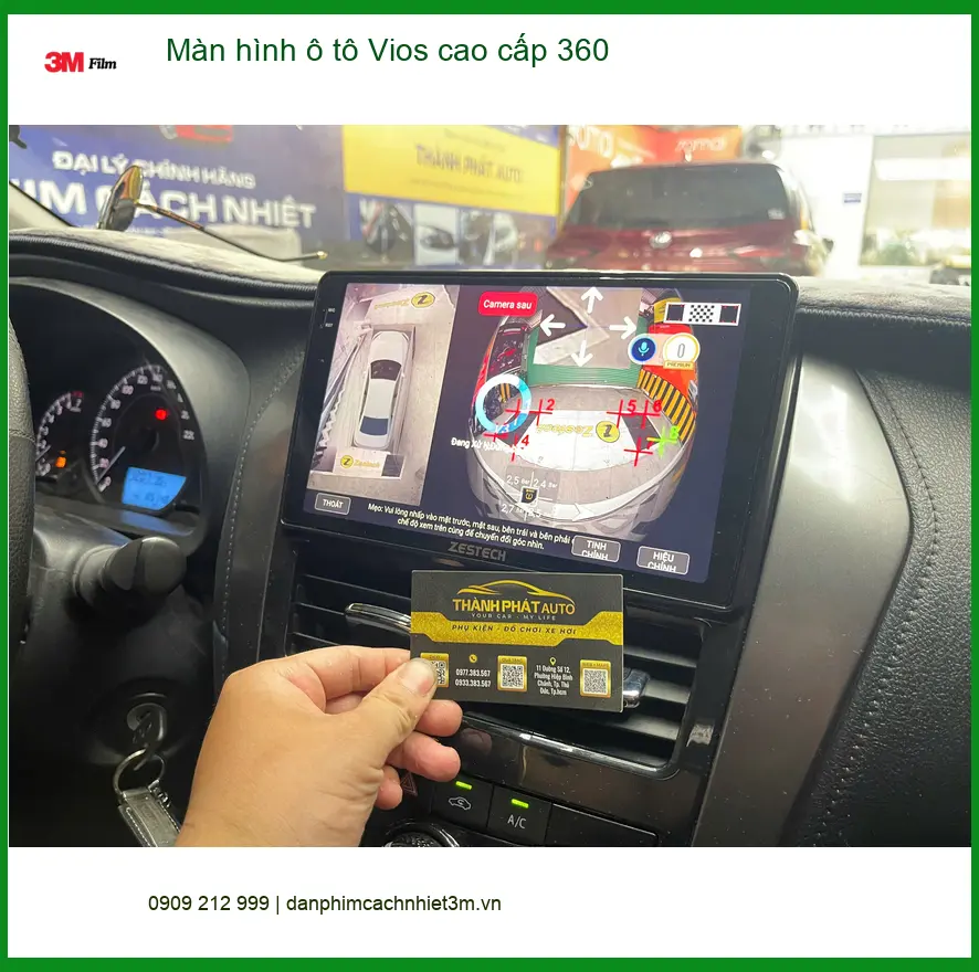 Anh Tấn lắp màn hình ô tô Vios cao cấp 360 tại Quận 9 để tiện theo dõi giao thông ảnh thực tế 3