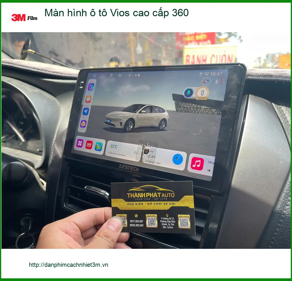 Anh Hoàng Nam lắp màn hình ô tô Vios 360 cao cấp ở Hóc Môn