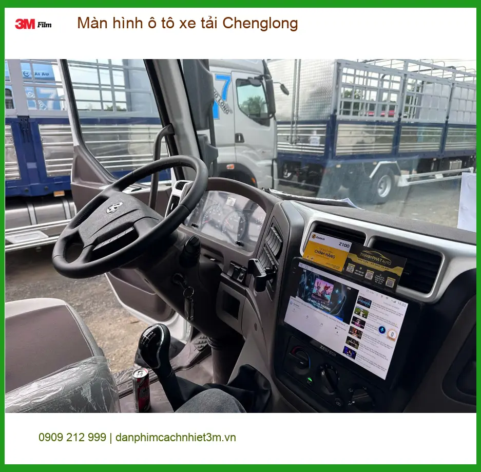 Anh Khải lắp màn hình ô tô cho xe tải Chenglong tại Nhà Bè để lái xe an tâm hơn ảnh thực tế 3