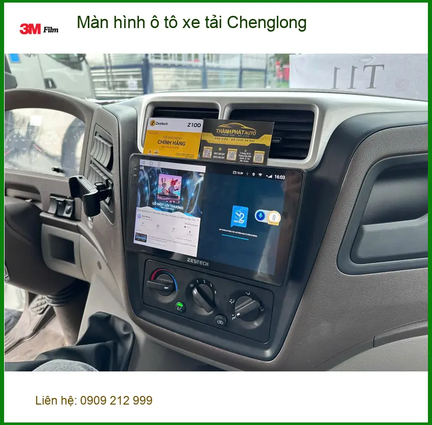 Anh Tấn lắp màn hình ô tô xe tải Chenglong tại Quận 2 để nâng cấp tiện ích