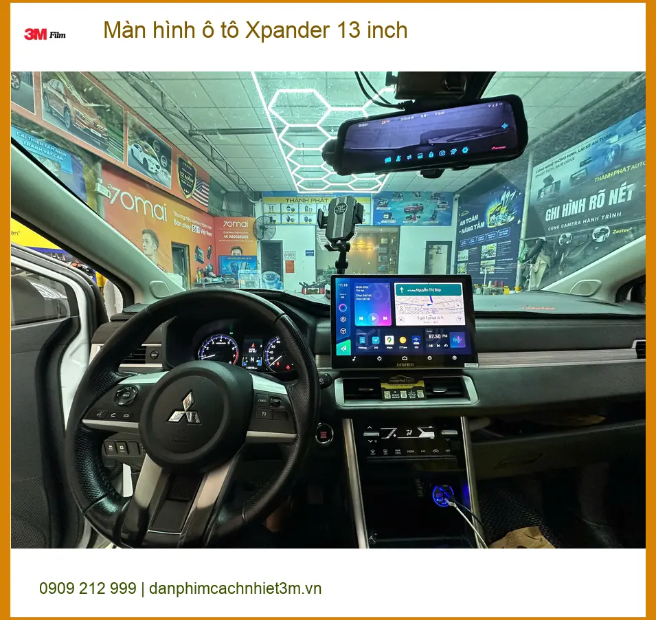 Chị Mai lắp màn hình Android 13 inch cho Xpander tại Quận 12 thay màn zin cũ ảnh thực tế 2