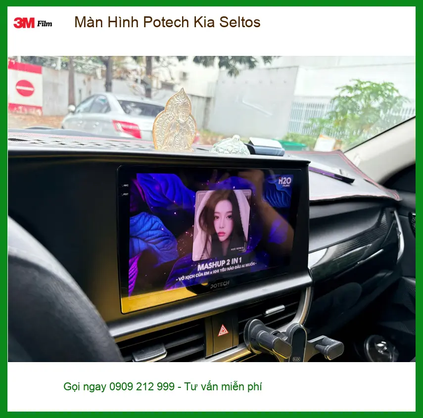 Chị Thanh lắp màn hình Potech Kia Seltos tại Quận 9 để nâng tầm trải nghiệm giải trí