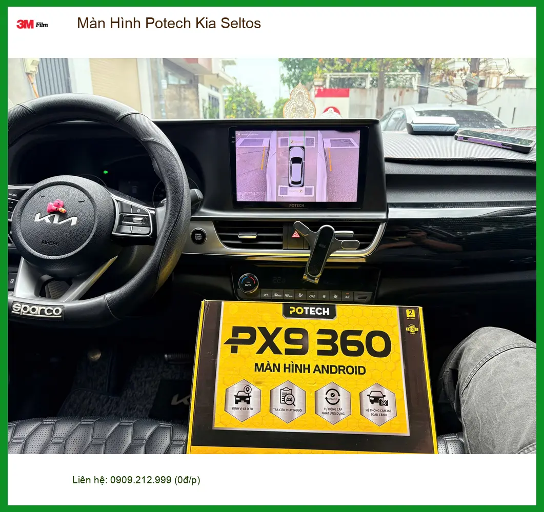 Anh Long lắp Màn Hình Potech Kia Seltos tại Quận Tân Phú vì màn zin hay bị lỗi
