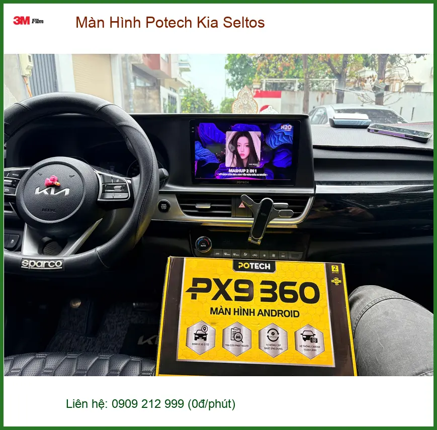 Anh Quốc Anh lắp Màn Hình Potech Kia Seltos tại Quận 6 vì màn zin thiếu tính năng