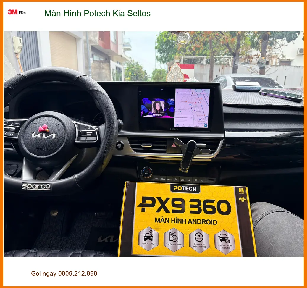 Anh Quốc Anh lắp Màn Hình Potech Kia Seltos tại Quận 6 vì màn zin thiếu tính năng ảnh thực tế 3