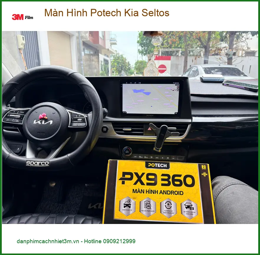 Anh Tùng lắp Màn Hình Potech cho Kia Seltos tại Quận 8 vì màn zin thiếu chức năng thông minh ảnh thực tế 5