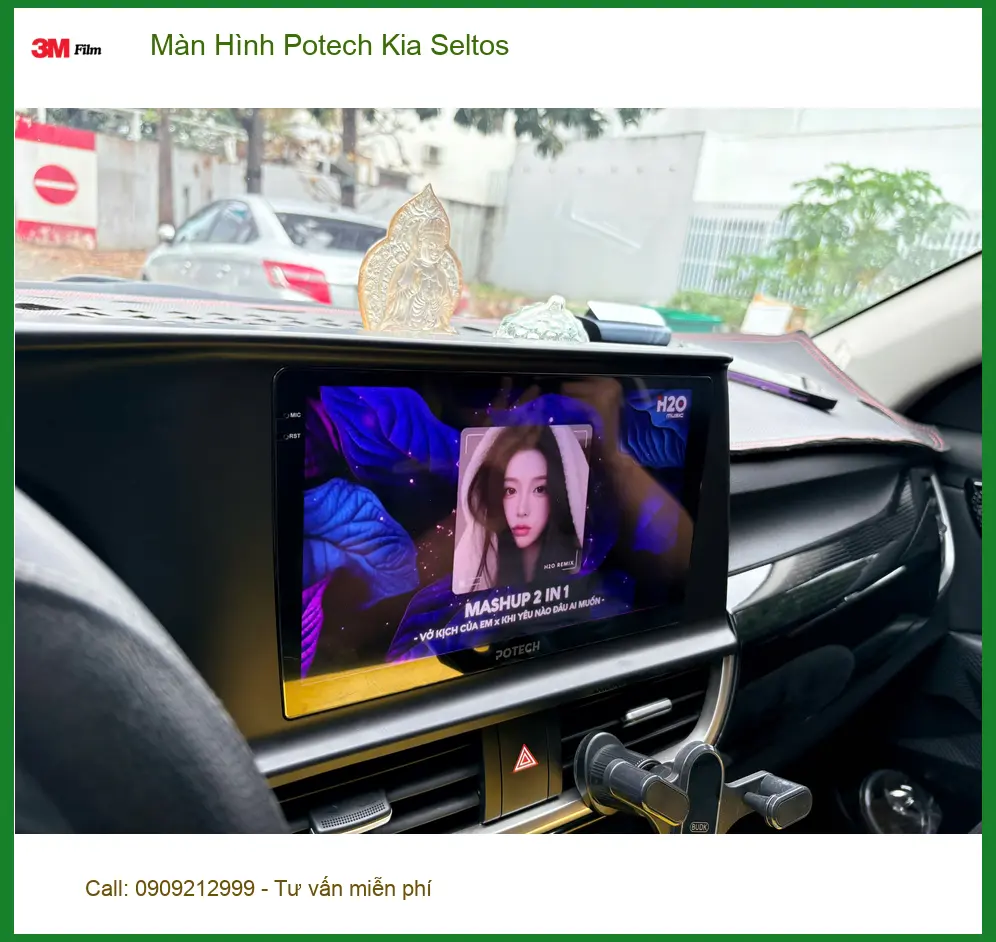 Anh Kiên lắp Màn Hình Potech cho Kia Seltos tại Hóc Môn để trải nghiệm lái xe tốt hơn ảnh thực tế 3