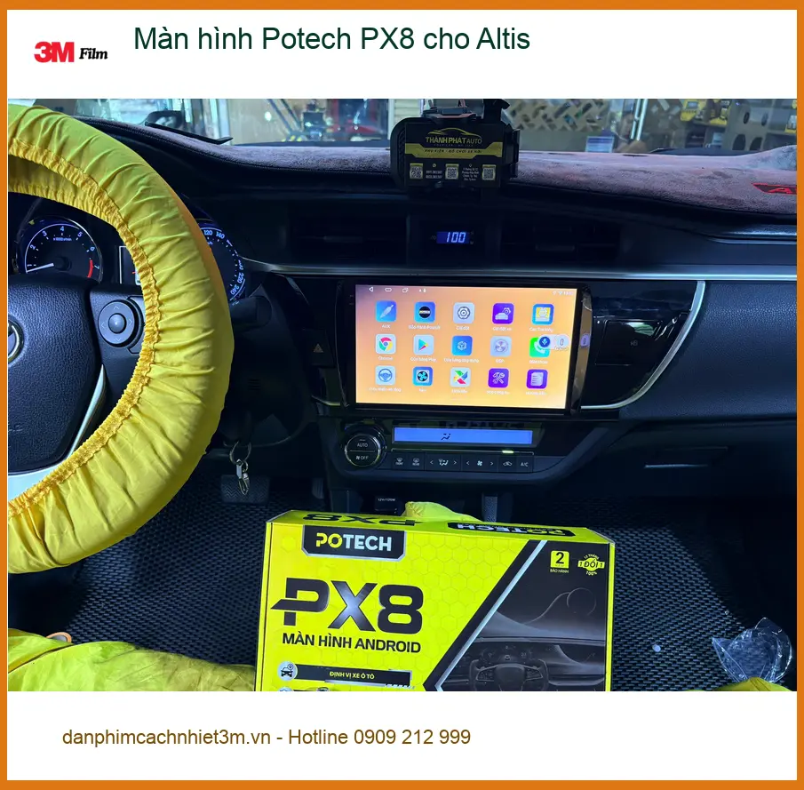 Anh Tấn nâng cấp màn hình Potech PX8 chính hãng cho Altis tại Thủ Đức