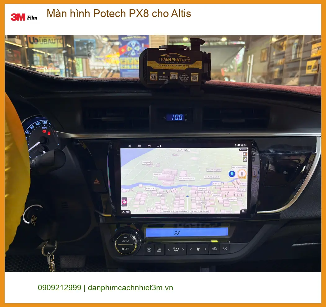 Chị Thảo lắp màn hình Potech PX8 cho Altis tại Quận Bình Tân nâng tầm tiện ích. ảnh thực tế 2