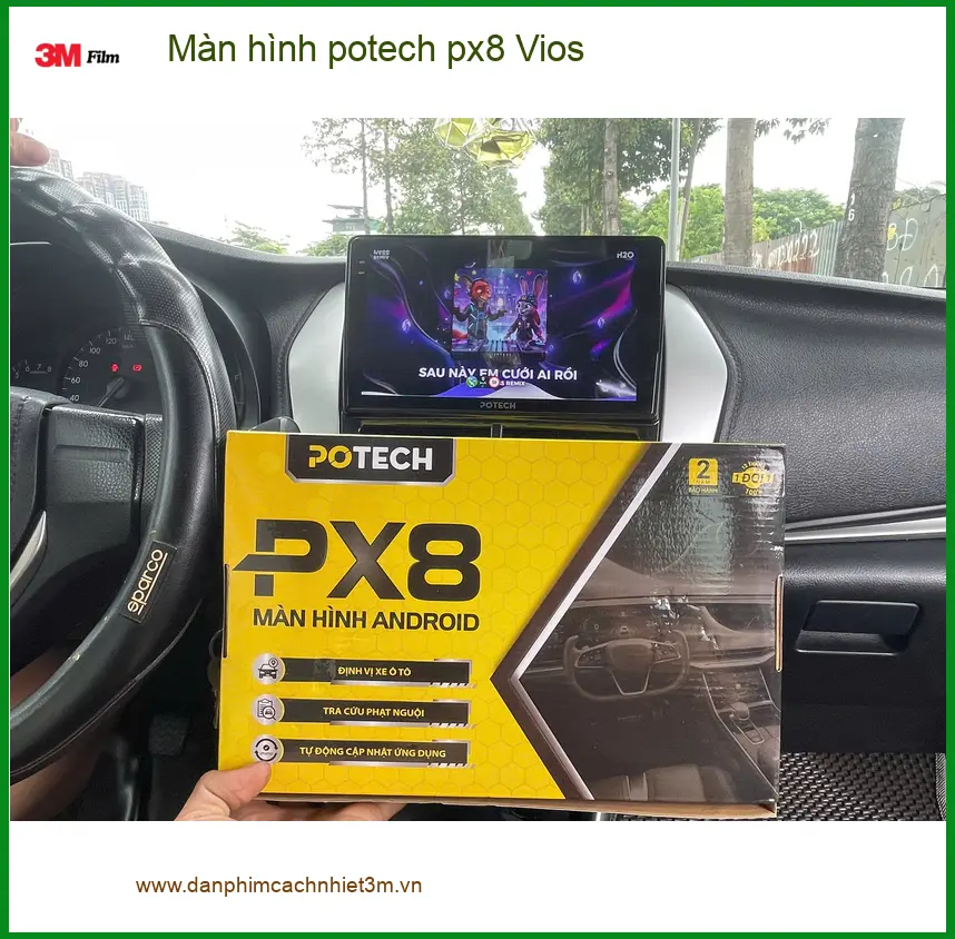 Anh Khang lắp màn hình Potech PX8 cho Vios tại Củ Chi để lái xe an toàn hơn