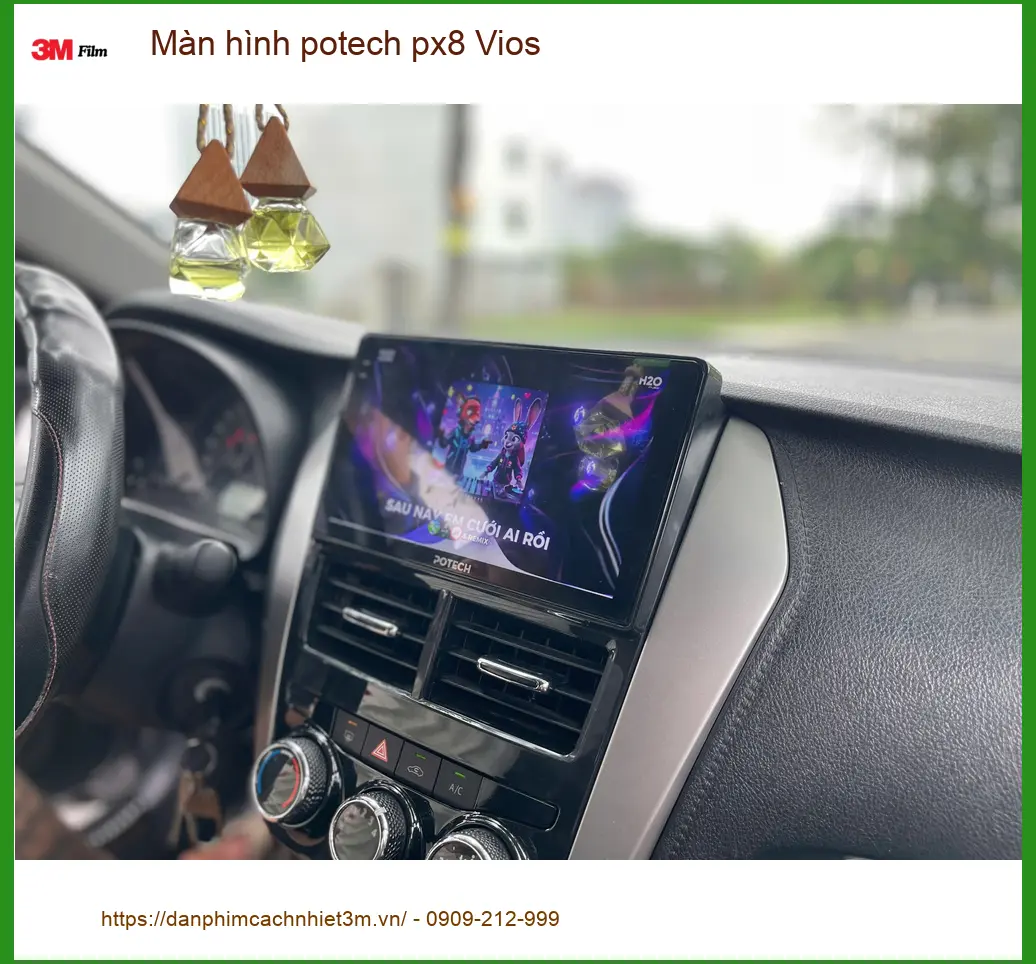 Anh Khang lắp màn hình Potech PX8 cho Vios tại Củ Chi để lái xe an toàn hơn ảnh thực tế 2