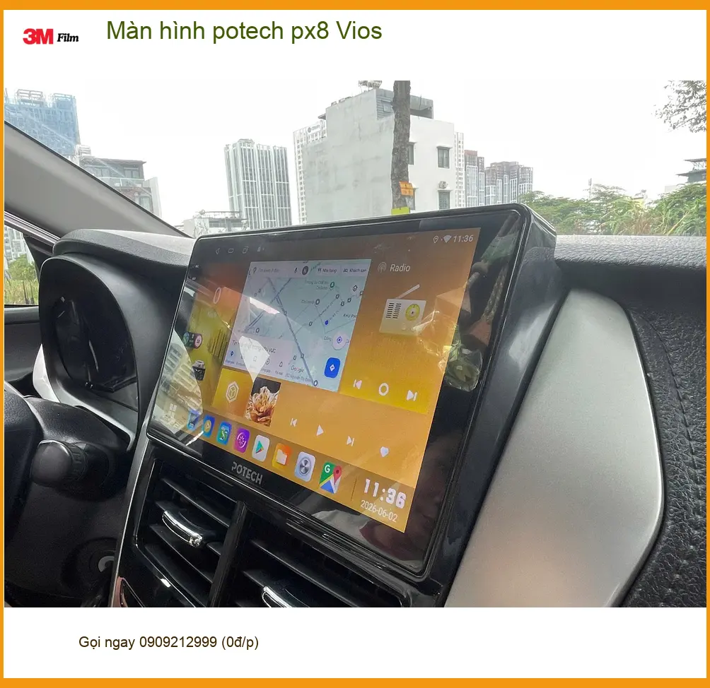 Chị Thảo lắp màn hình Potech PX8 cho Toyota Vios tại Quận 8 cho trải nghiệm lái tốt hơn ảnh thực tế 3