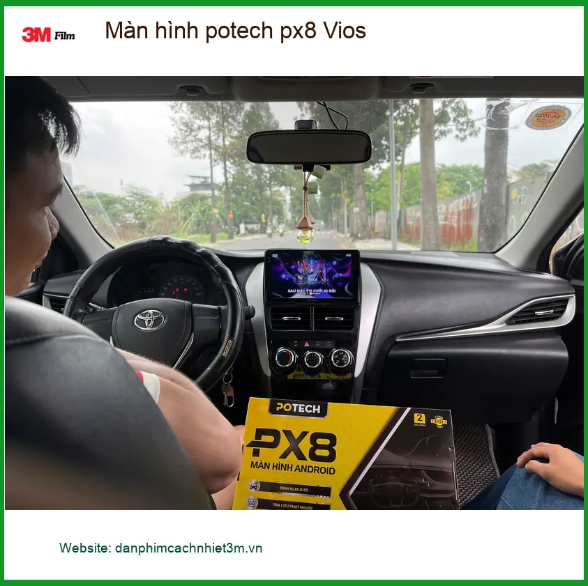 Anh Khang lắp màn hình Potech PX8 cho Vios tại Củ Chi để lái xe an toàn hơn ảnh thực tế 3