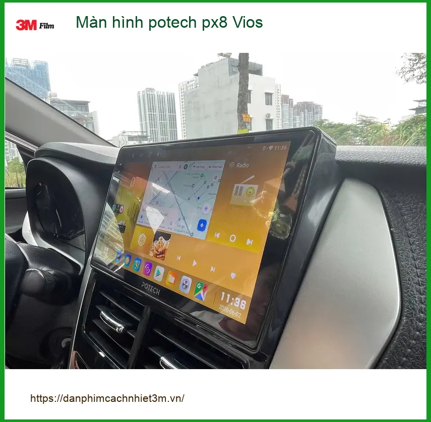 Anh Khang lắp màn hình Potech PX8 cho Vios tại Củ Chi để lái xe an toàn hơn ảnh thực tế 4