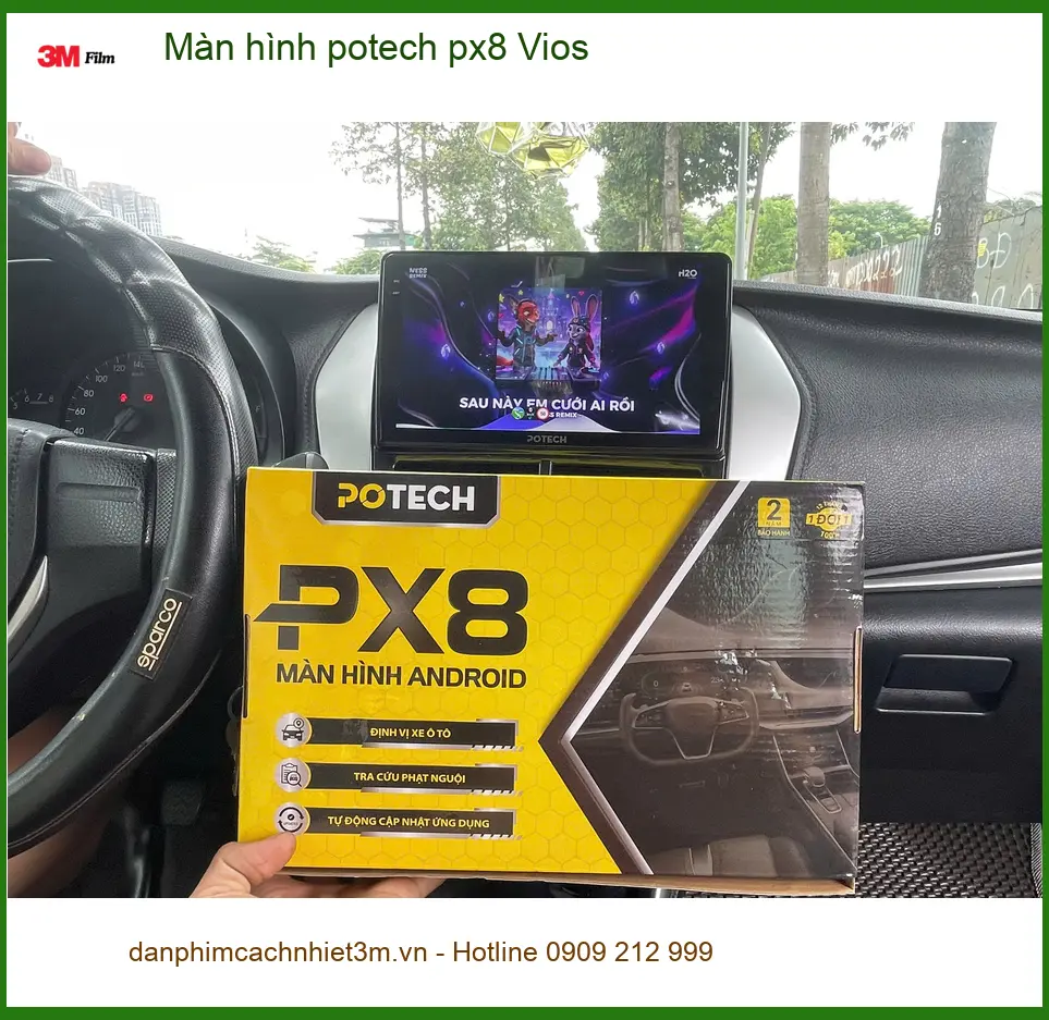 Anh Nam lắp màn hình Potech PX8 cho Vios tại Quận Nhà Bè vì màn hình zin hạn chế tính năng ảnh thực tế 2
