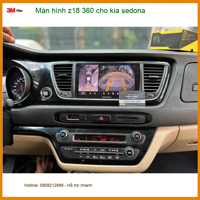 Chị An lắp màn hình Z18 360 cho Kia Sedona tại Thủ Đức tiện đi lại ảnh thực tế 2