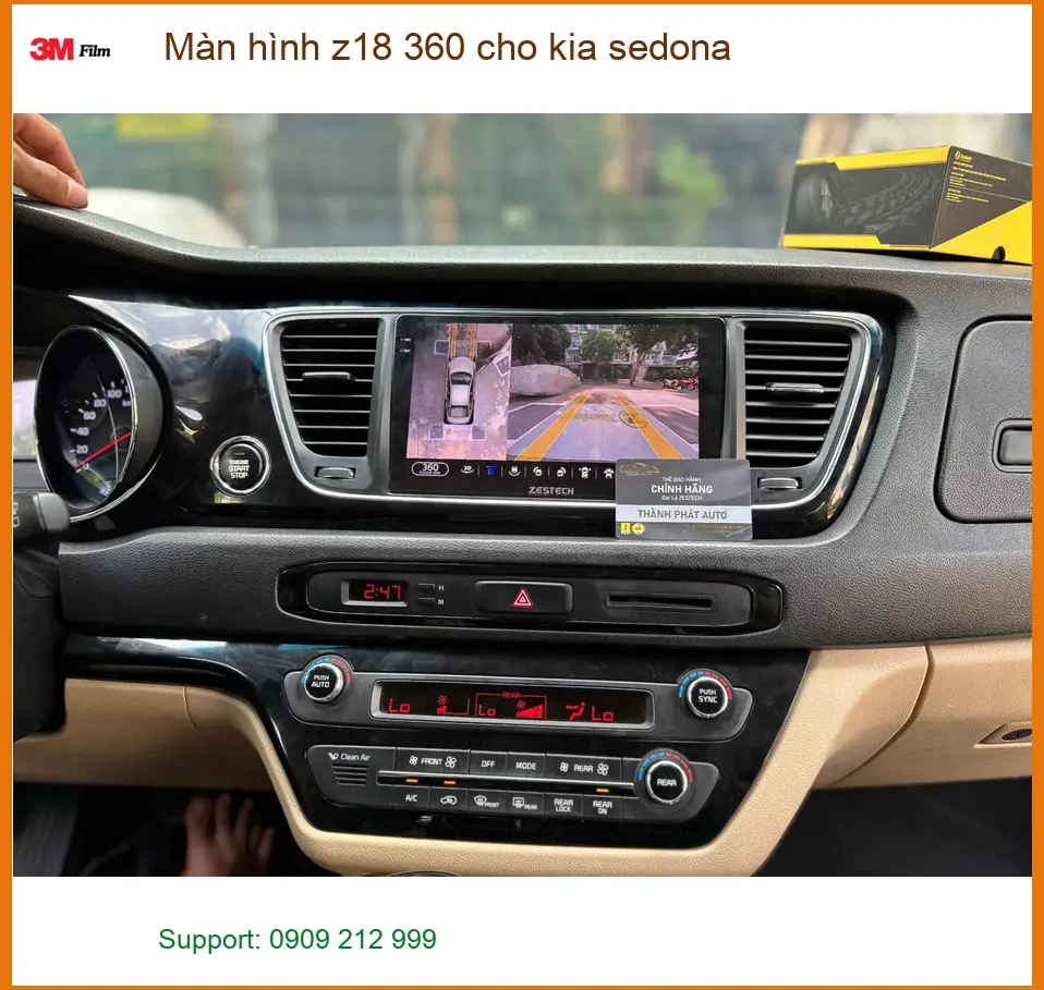 Anh Minh lắp màn hình Z18 360 cho Kia Sedona Quận 8 để quan sát tốt hơn ảnh thực tế 3