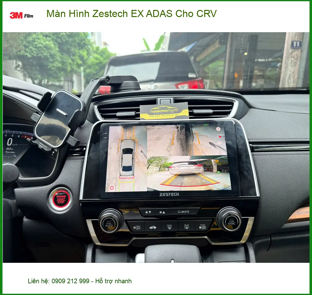 Anh Trọng lắp Màn Hình Zestech EX ADAS cho CRV tại Quận 2 vì màn cũ giật lag ảnh thực tế 3