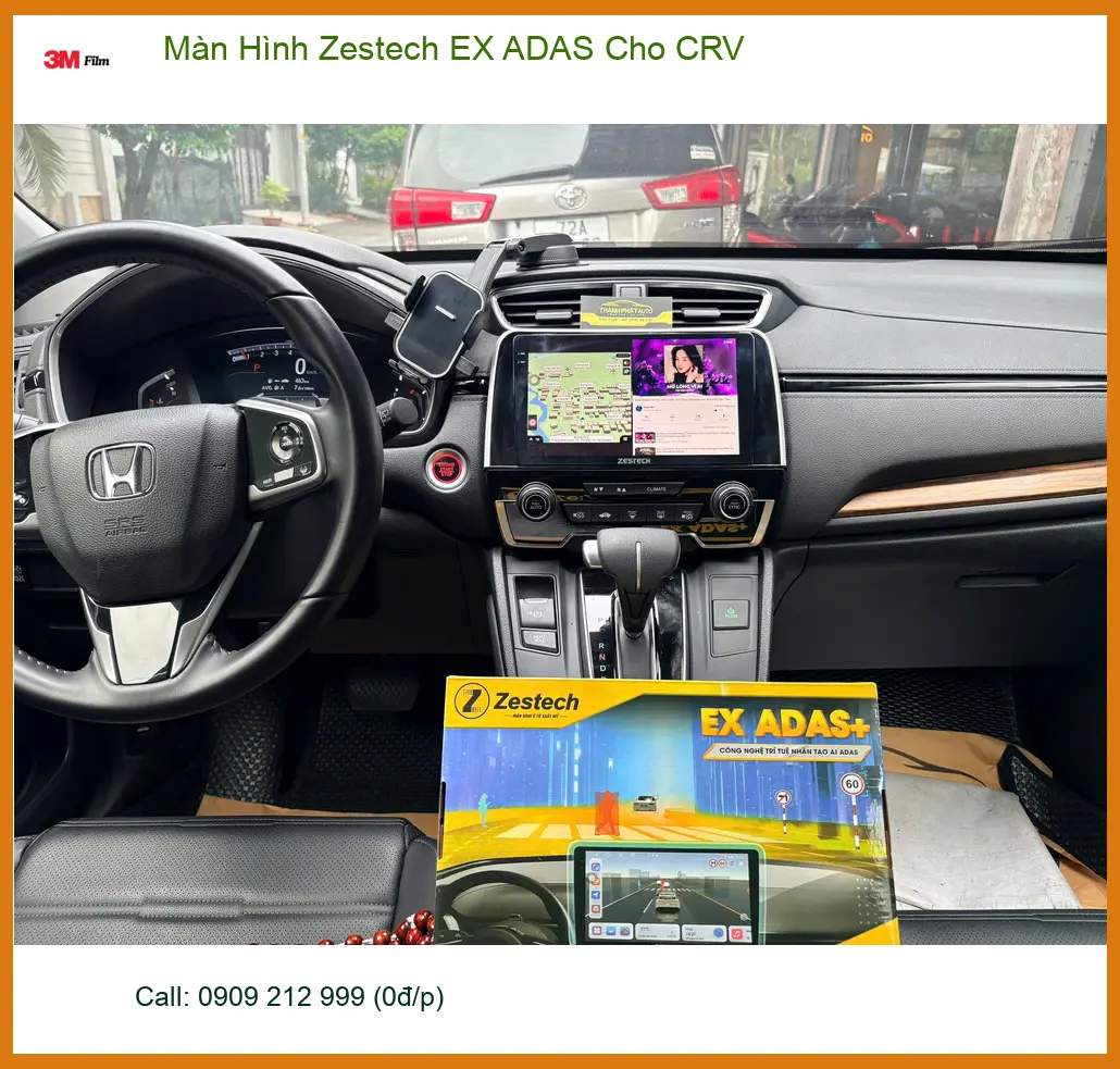 Chú Minh Lắp Màn Hình Zestech EX ADAS cho CRV tại Quận Thủ Đức vì màn zin thiếu ADAS ảnh thực tế 2