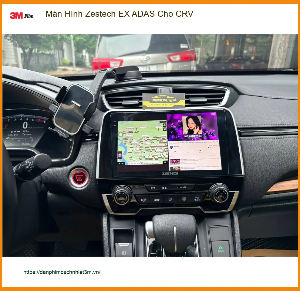 Anh Hưng lắp Màn Hình Zestech EX ADAS cho CRV tại Quận Tân Phú để lái xe an toàn.