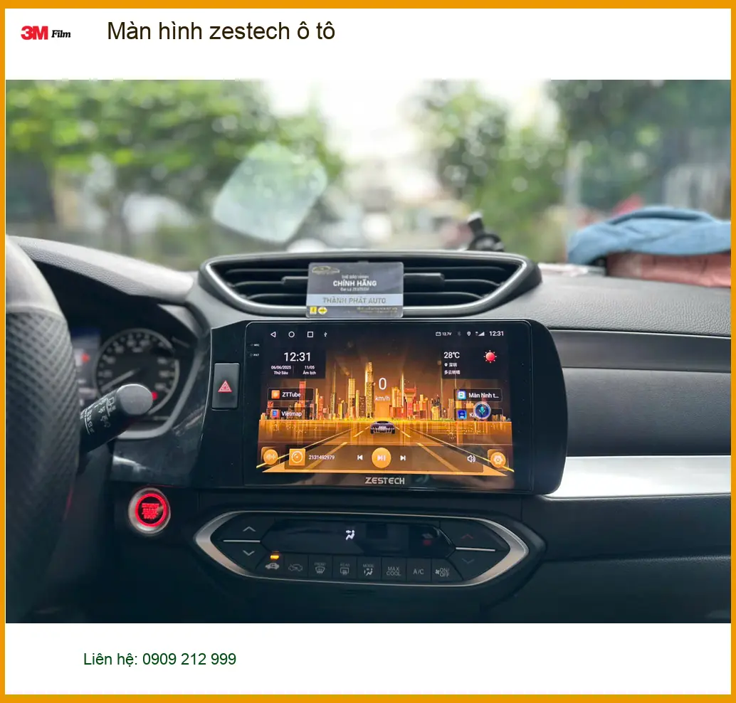 Chị Thảo lắp màn hình Zestech ô tô cho Hyundai Accent tại Thủ Đức để giải trí trên xe ảnh thực tế 4