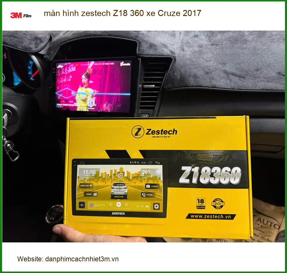 Anh Tuấn lắp màn hình Zestech Z18 360 Cruze 2017 Quận 6 lùi xe an toàn