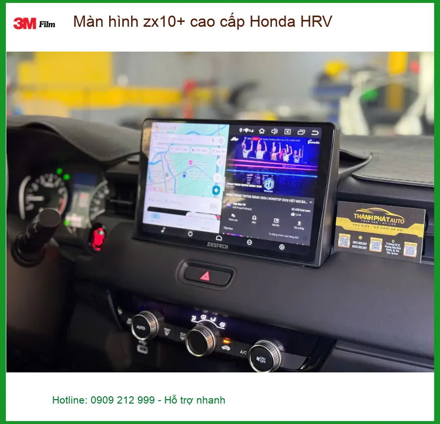Bác Đạt lắp màn hình zx10+ cao cấp cho Honda HRV tại Quận Tân Bình vì màn zin đã cũ ảnh thực tế 2
