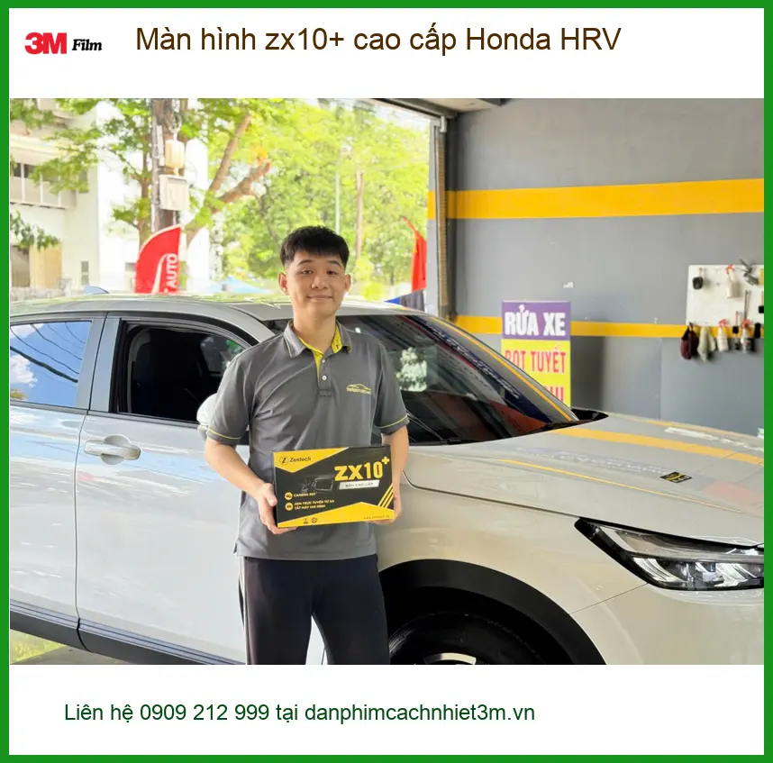 Bác Đạt lắp màn hình zx10+ cao cấp cho Honda HRV tại Quận Tân Bình vì màn zin đã cũ ảnh thực tế 3