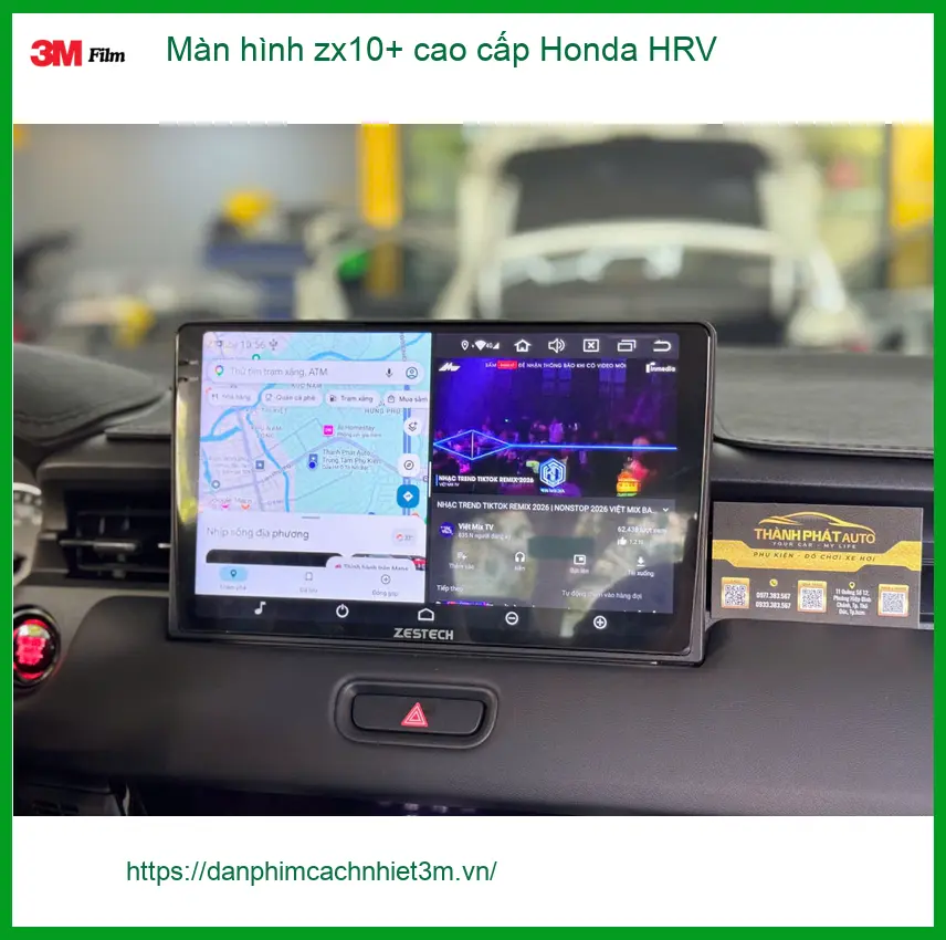 Bác Đạt lắp màn hình zx10+ cao cấp cho Honda HRV tại Quận Tân Bình vì màn zin đã cũ ảnh thực tế 4