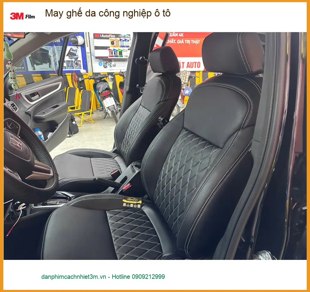 Anh Quý may ghế da công nghiệp ô tô Hyundai Accent tại Cần Giờ vì ghế cũ xuống cấp ảnh thực tế 2