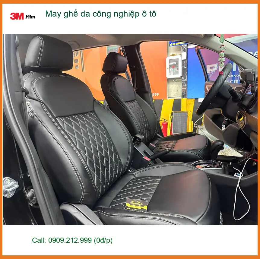 Anh Quý may ghế da công nghiệp ô tô Hyundai Accent tại Cần Giờ vì ghế cũ xuống cấp ảnh thực tế 3