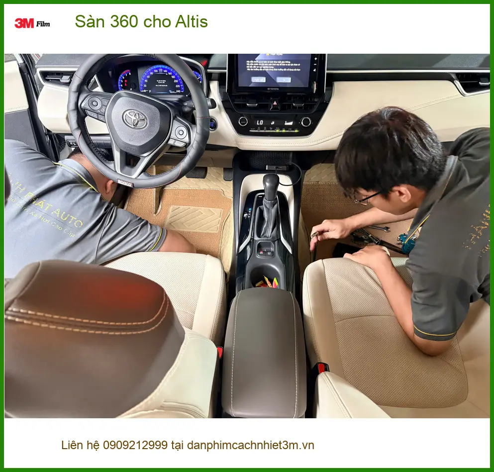 Anh Minh lắp sàn 360 cho Altis Quận Phú Nhuận để nội thất xe sạch sẽ ảnh thực tế 3
