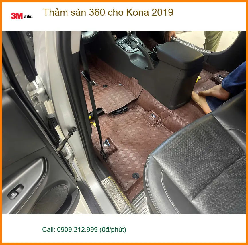 Chị Thảo lắp thảm sàn 360 cho Kona 2019 tại Quận 9 để nội thất luôn sạch đẹp ảnh thực tế 2