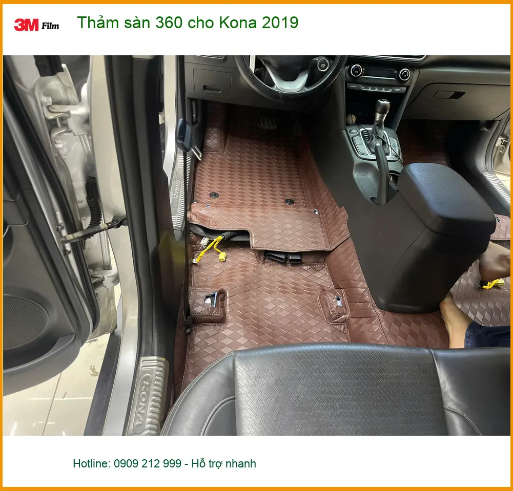 Anh Trọng lắp thảm sàn 360 cho Kona 2019 tại Quận 5 để giữ xe luôn sạch mới ảnh thực tế 3