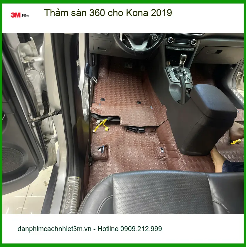 Anh Minh lắp thảm sàn 360 cho Kona 2019 tại Quận 2 vì muốn giữ sạch khoang xe ảnh thực tế 5