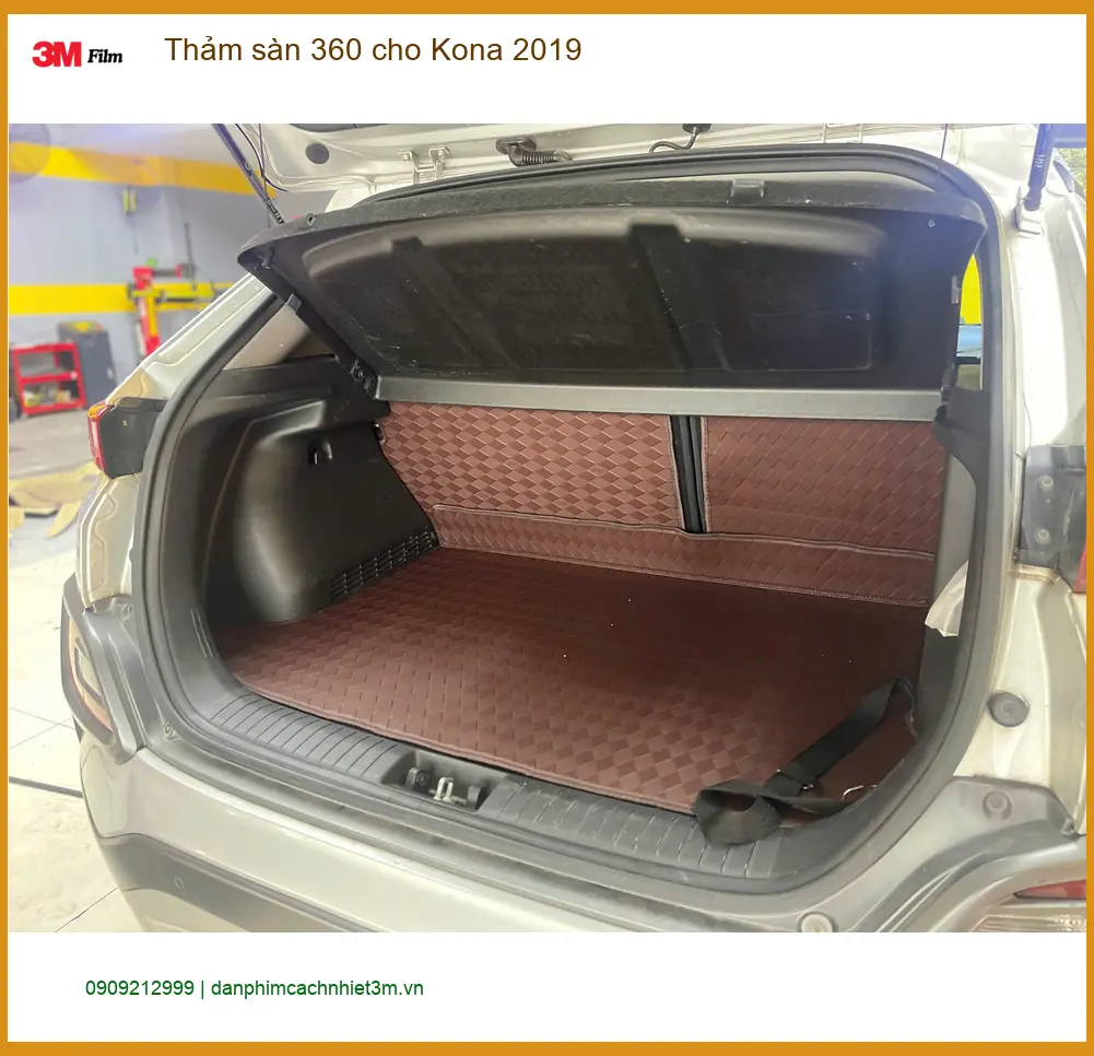 Anh Trọng lắp thảm sàn 360 cho Kona 2019 tại Cần Giờ để giữ xe sạch sẽ và sang trọng ảnh thực tế 4