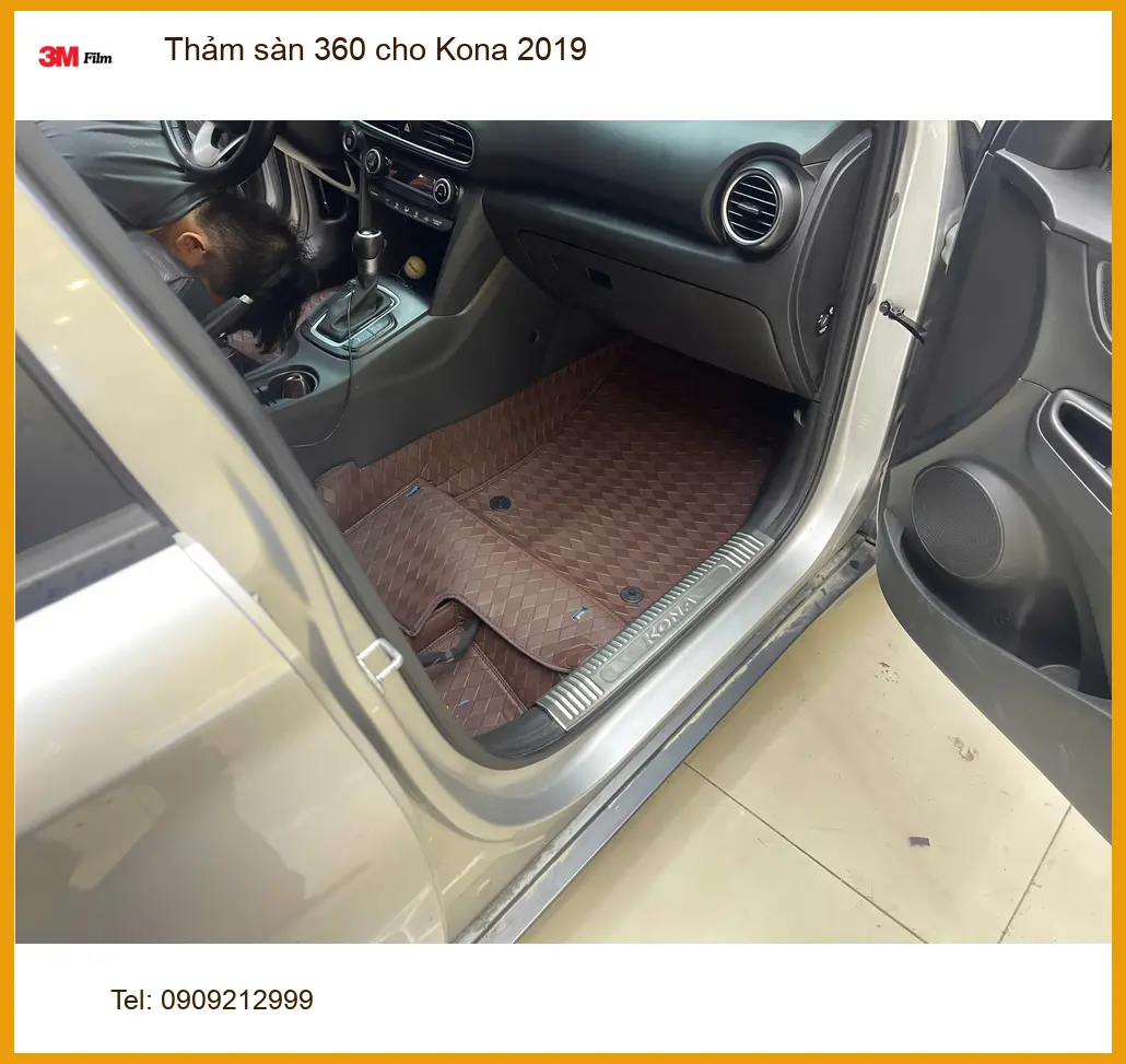 Anh Quang lắp thảm sàn 360 cho Kona 2019 tại Nhà Bè, giữ nội thất sạch ảnh thực tế 2